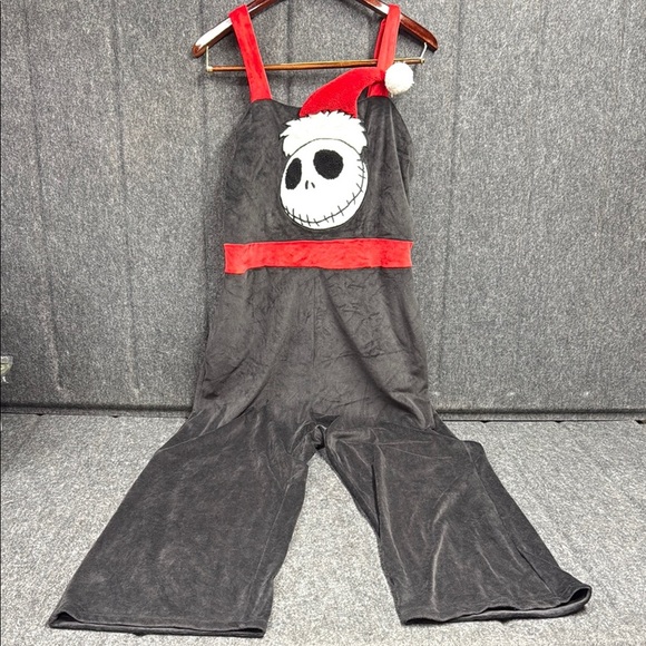 Nightmare Before Christmas Red and Black Wide Leg Jumpsuit with Jack Skeleton - Picture 1 of 4